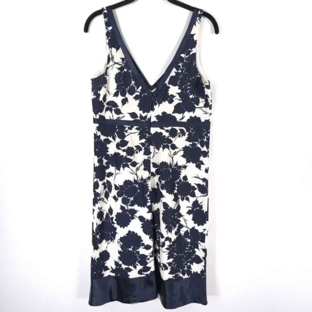 NWT J.CREW Women’s 100% LINEN SILK TRIM Sleeveless V-Neck Dress Floral Size 10‎